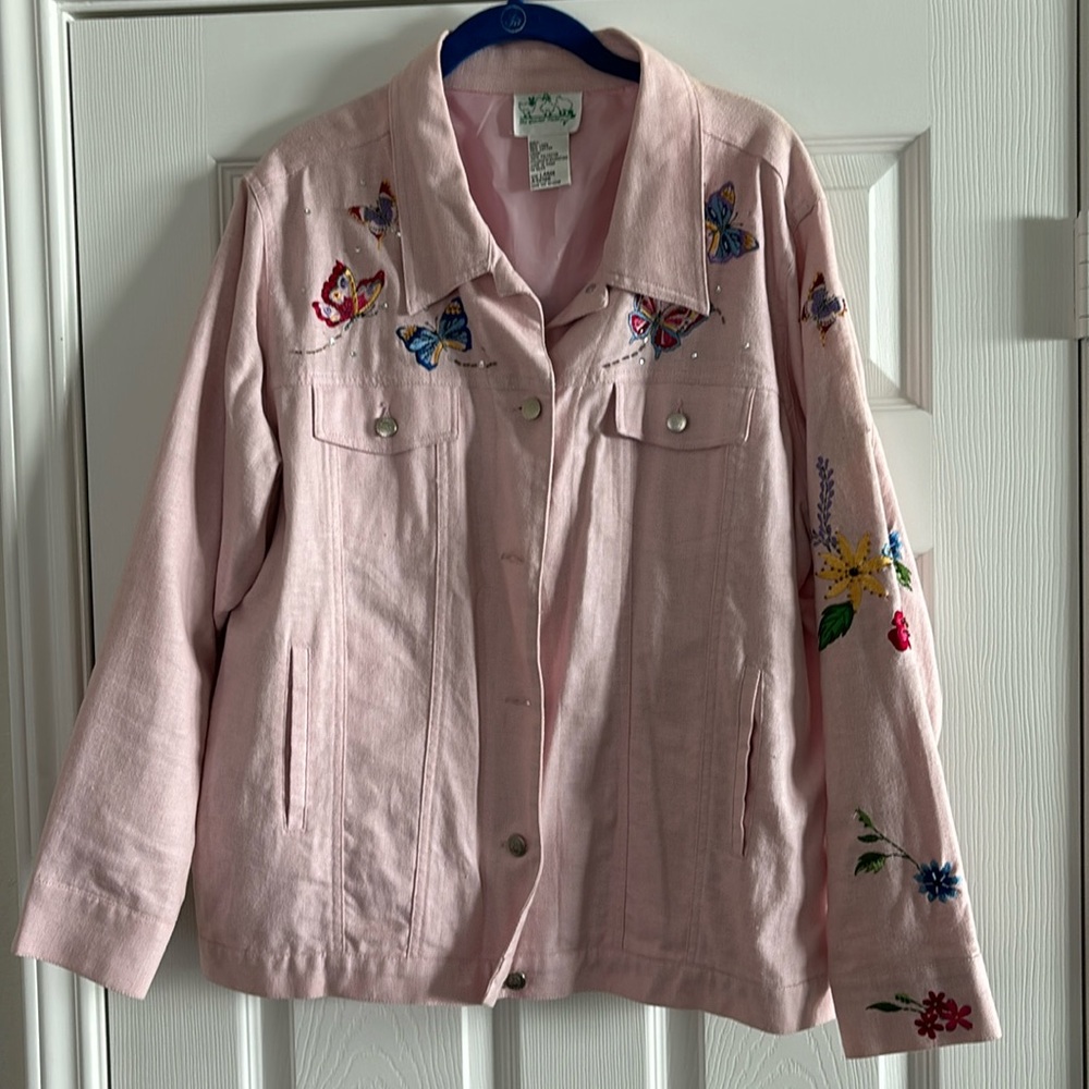 Pink Linen Jean Jacket